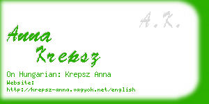 anna krepsz business card